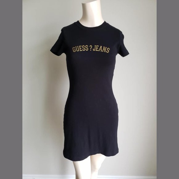 Guess Beaded Logo T-Shirt Dress - Picture 2 of 7